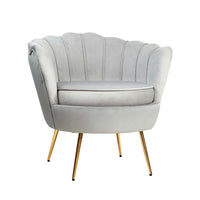 Artiss Armchair Lounge Chair Accent Armchairs Retro Single Sofa Velvet Grey Furniture > Bar Stools & Chairs Kings Warehouse 