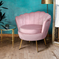 Artiss Armchair Lounge Chair Accent Armchairs Retro Single Sofa Velvet Pink Furniture > Bar Stools & Chairs Kings Warehouse 