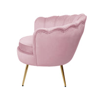 Artiss Armchair Lounge Chair Accent Armchairs Retro Single Sofa Velvet Pink Furniture > Bar Stools & Chairs Kings Warehouse 