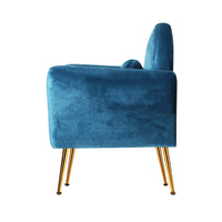 Artiss Armchair Lounge Chair Accent Chairs Armchairs Sofa Navy Velvet Cushion Kings Warehouse 