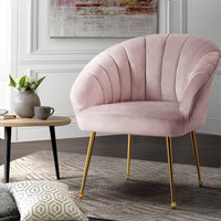 Artiss Armchair Lounge Chair Armchairs Accent Chairs Velvet Sofa Pink Couch Kings Warehouse 