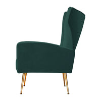 Artiss Armchair Lounge Chairs Accent Armchairs Chair Velvet Sofa Green Seat Kings Warehouse 