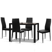 Kings Astra 5-Piece Dining Table and Chairs Sets - Black