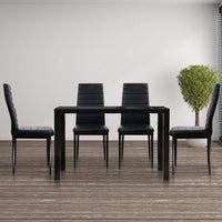Artiss Astra 5-Piece Dining Table and Chairs Sets - Black Kings Warehouse 