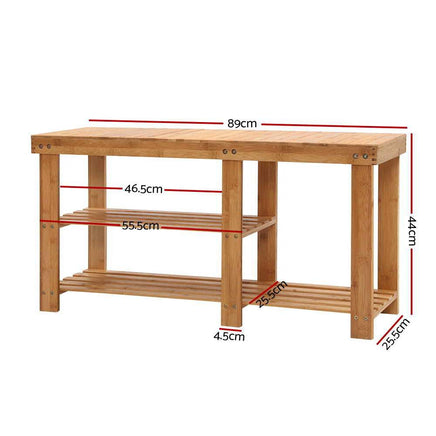 Artiss Bamboo Shoe Rack Bench Living Room Kings Warehouse 