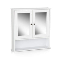 Kings Bathroom Tallboy Storage Cabinet with Mirror - White
