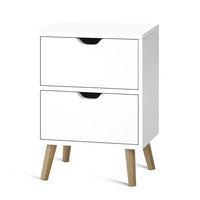Artiss Bedside Tables Drawers Side Table Nightstand White Storage Cabinet Wood Bedroom Kings Warehouse 