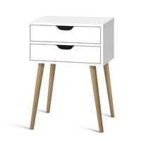 Artiss Bedside Tables Drawers Side Table Nightstand Wood Storage Cabinet White Bedroom Kings Warehouse 