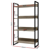Artiss Book Shelf Display Shelves Corner Wall Wood Metal Stand Hollow Storage Kings Warehouse 