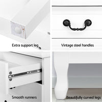 Artiss Chest of Drawers Dresser Table Lowboy Storage Cabinet White KUBI Bedroom New Arrivals Kings Warehouse 