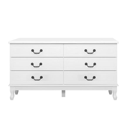Artiss Chest of Drawers Dresser Table Lowboy Storage Cabinet White KUBI Bedroom New Arrivals Kings Warehouse 