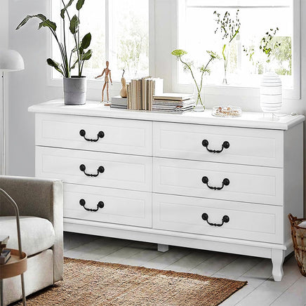 Artiss Chest of Drawers Dresser Table Lowboy Storage Cabinet White KUBI Bedroom New Arrivals Kings Warehouse 
