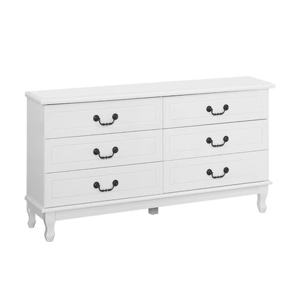 Artiss Chest of Drawers Dresser Table Lowboy Storage Cabinet White KUBI Bedroom New Arrivals Kings Warehouse 