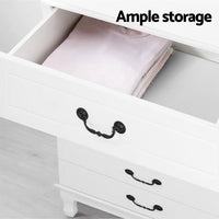 Artiss Chest of Drawers Dresser Table Lowboy Storage Cabinet White KUBI Bedroom New Arrivals Kings Warehouse 