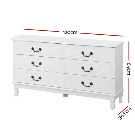 Artiss Chest of Drawers Dresser Table Lowboy Storage Cabinet White KUBI Bedroom New Arrivals Kings Warehouse 