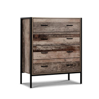 Artiss Chest of Drawers Tallboy Dresser Storage Cabinet Industrial Rustic Bedroom Kings Warehouse 