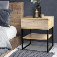 Artiss Chest Style Metal Bedside Table Kings Warehouse 
