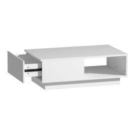 Artiss Coffee Table LED Lights High Gloss Storage Drawer Modern Furniture White Redecorate for Winter Kings Warehouse 