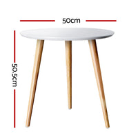 Artiss Coffee Table Round Side End Tables Bedside Furniture Wooden Scandinavian living room Kings Warehouse 