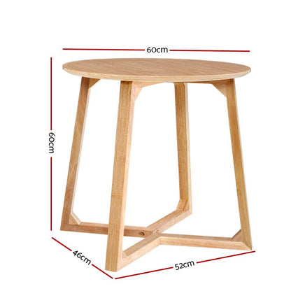Artiss Coffee Table Round Side Tables Nightstand Bedside Furniture Wooden Beige Kings Warehouse 