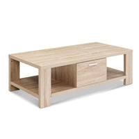 Artiss Coffee Table Wooden Shelf Storage Drawer Living Furniture Thick Tabletop Living Room Kings Warehouse 