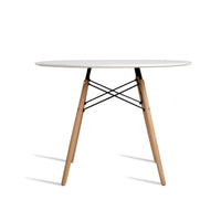 Artiss Dining Table 4 Seater Round Replica DSW Eiffel Kitchen Timber White Dining Kings Warehouse 
