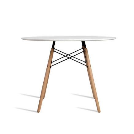 Artiss Dining Table 4 Seater Round Replica DSW Eiffel Kitchen Timber White Dining Kings Warehouse 