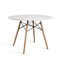 Artiss Dining Table 4 Seater Round Replica DSW Eiffel Kitchen Timber White Dining Kings Warehouse 