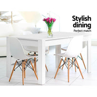 Artiss Dining Table 4 Seater Wooden Kitchen Tables White 120cm Cafe Restaurant Kings Warehouse 