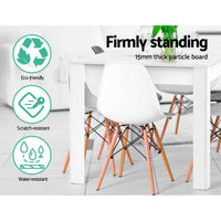 Artiss Dining Table 4 Seater Wooden Kitchen Tables White 120cm Cafe Restaurant Kings Warehouse 