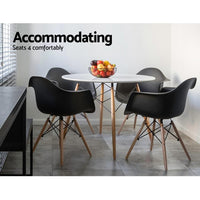 Artiss Dining Table Round 4 Seater Replica Tables Cafe Timber White 90cm Dining Kings Warehouse 