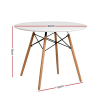 Artiss Dining Table Round 4 Seater Replica Tables Cafe Timber White 90cm Dining Kings Warehouse 