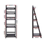 Artiss Display Shelf 5 Tier Wooden Ladder Stand Storage Book Shelves Rack Coffee Kings Warehouse 