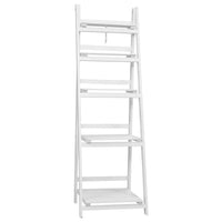 Artiss Display Shelf 5 Tier Wooden Ladder Stand Storage Book Shelves Rack White Kings Warehouse 