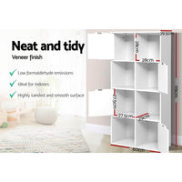 Artiss Display Shelf 8 Cube Storage 4 Door Cabinet Organiser Bookshelf Unit White Kings Warehouse 