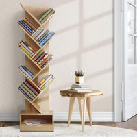 Artiss Display Shelf 9-Shelf Tree Bookshelf Book Storage Rack Bookcase Natural Kings Warehouse 