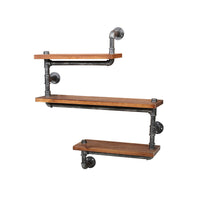 Artiss Display Shelves Rustic Bookshelf Industrial DIY Pipe Shelf Wall Brackets Storage Supplies Kings Warehouse 