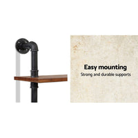 Artiss Display Shelves Rustic Bookshelf Industrial DIY Pipe Shelf Wall Brackets Storage Supplies Kings Warehouse 