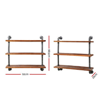 Artiss Display Wall Shelves Industrial DIY Pipe Shelf Brackets Rustic Bookshelf Storage Supplies Kings Warehouse 