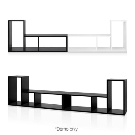 Artiss DIY L Shaped Display Shelf - Black Kings Warehouse 