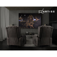 Artiss Electric Recliner Chair Lift Heated Massage Chairs Fabric Lounge Sofa Furniture > Living Room Kings Warehouse 