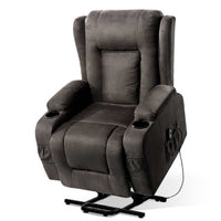 Artiss Electric Recliner Chair Lift Heated Massage Chairs Fabric Lounge Sofa Furniture > Living Room Kings Warehouse 