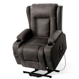 Artiss Electric Recliner Chair Lift Heated Massage Chairs Fabric Lounge Sofa Furniture > Living Room Kings Warehouse 