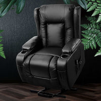 Artiss Electric Recliner Chair Lift Heated Massage Chairs Lounge Sofa Leather Furniture > Living Room Kings Warehouse 