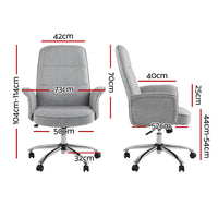 Artiss Fabric Office Chair Grey Office Supplies Kings Warehouse 
