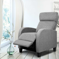 Artiss Fabric Reclining Armchair - Grey Furniture Kings Warehouse 