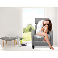Artiss Fabric Reclining Armchair - Grey Furniture Kings Warehouse 