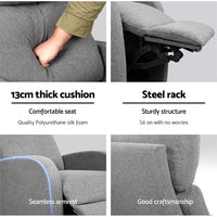 Artiss Fabric Reclining Armchair - Grey Furniture Kings Warehouse 