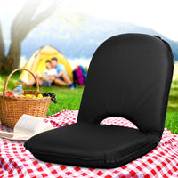 Artiss Foldable Beach Sun Picnic Seat - Black Camping Supplies Kings Warehouse 