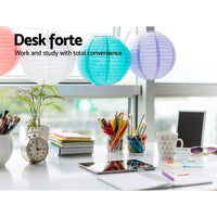 Artiss Foldable Desk with Bookshelf - White Office Kings Warehouse 